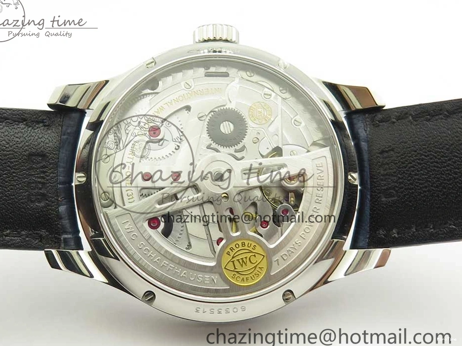 MIROTIME 0521 Affordable Portuguese Real PR Real Annual Calendar IW5035 ZF 1:1 Best Edition White Dial Blue Markers on Blue Leather Strap A 7143